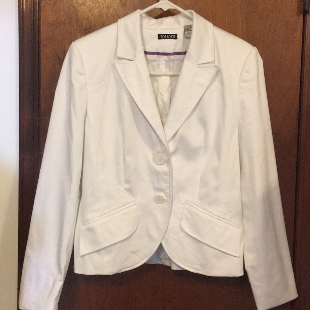 Tahari White Blazer Sz 4